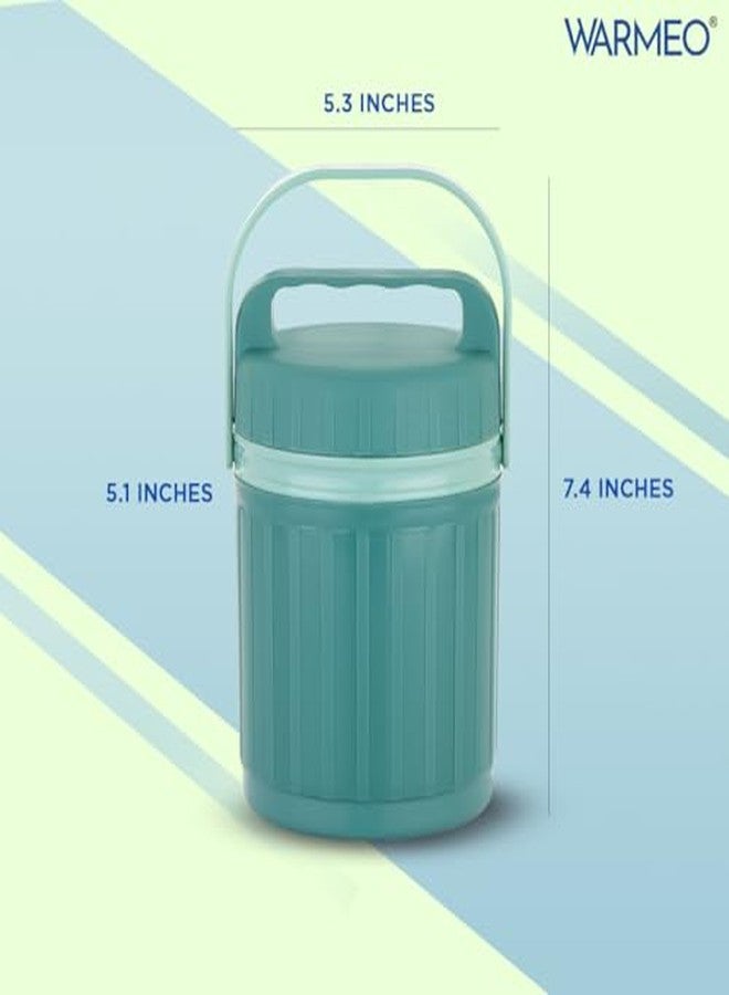 WARMEO مجموعة علب طعام WARMEO PRO، 3 قطع، مصنوعة من الفولاذ المقاوم للصدأ، سعة كل منها 250 مل، معزولة بمادة البولي يوريثين، مانعة للتسرب، مثالية لحفظ الطعام ساخنًا وباردًا، مناسبة للمكتب، الجامعة، والنزهات، لون أخضر. - Image 4